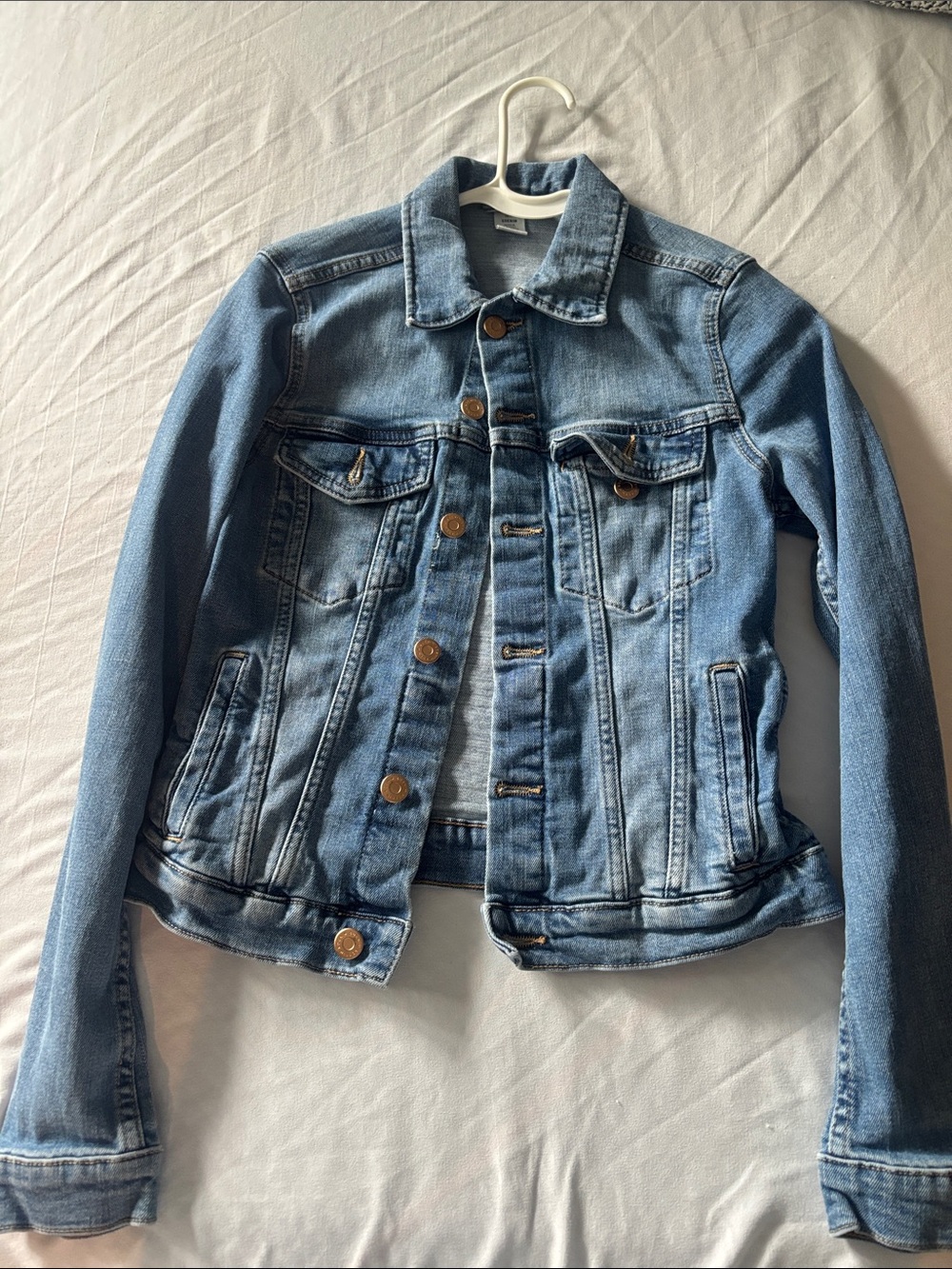 Women's Light Blue Denim Jacket with Button Front